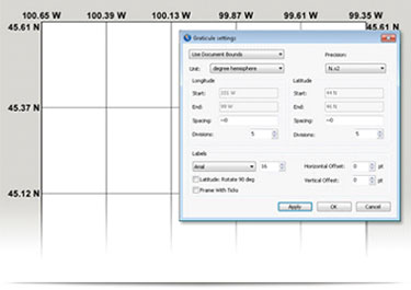 Canvas 12 gradicule dialogue