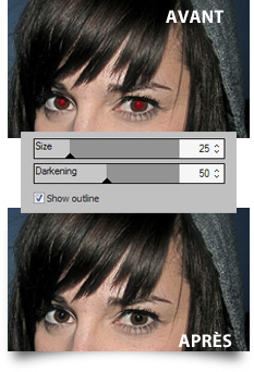 Réduction des yeux rouges dans ACDSee 15