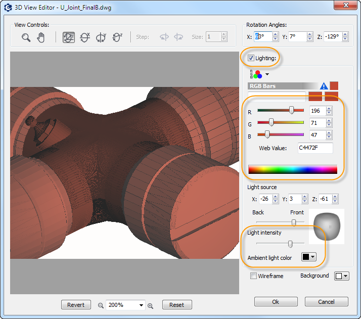 Change the object lighting