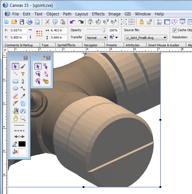 View the object in your Canvas document